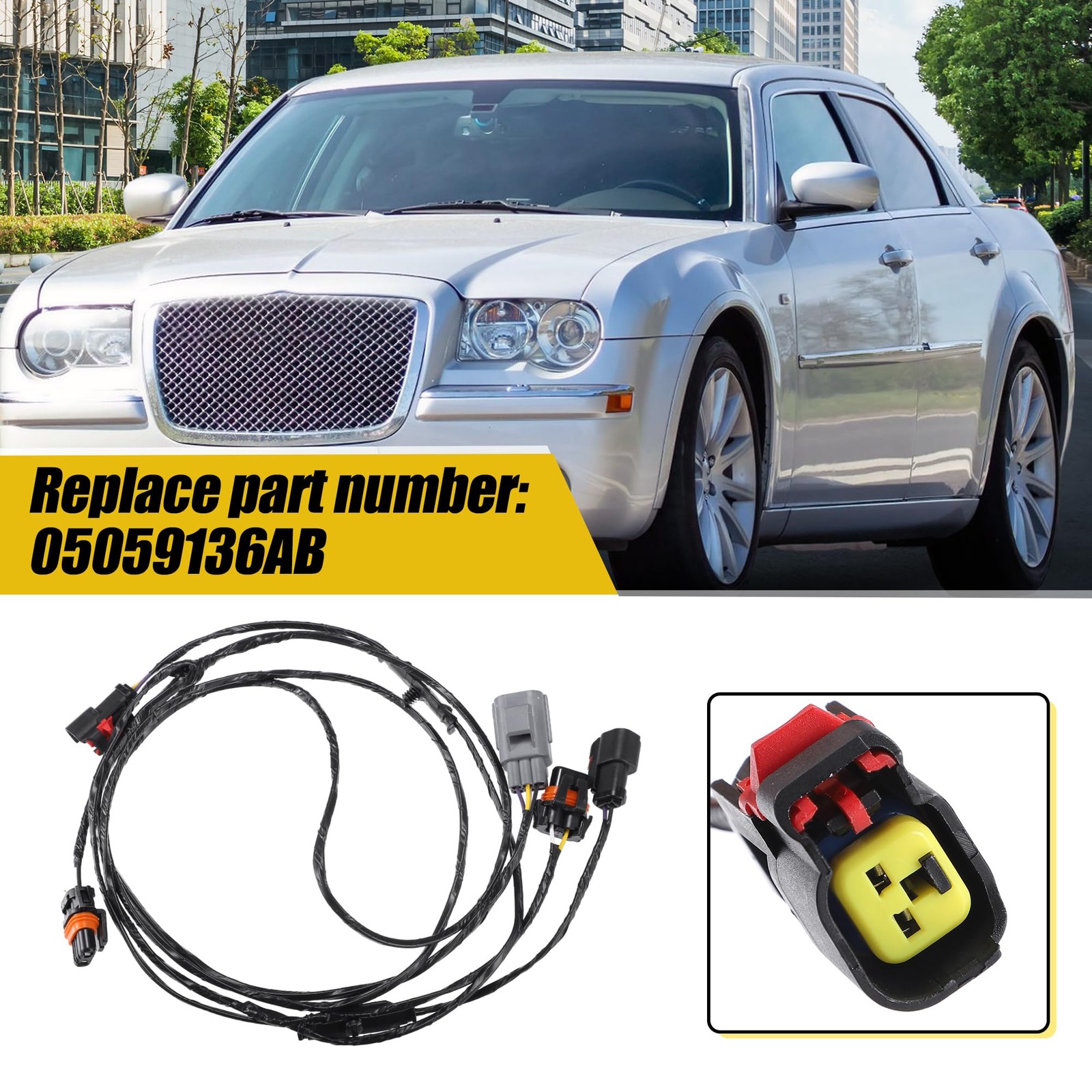 1 Set Front Fog Light Lamp Wiring Harness for Chrysler 300 2005 2006 2007 200…
