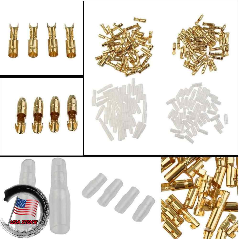 Female Durable Socket Brass Bullet Terminals Replacement Parts 50 sets (200pcs)