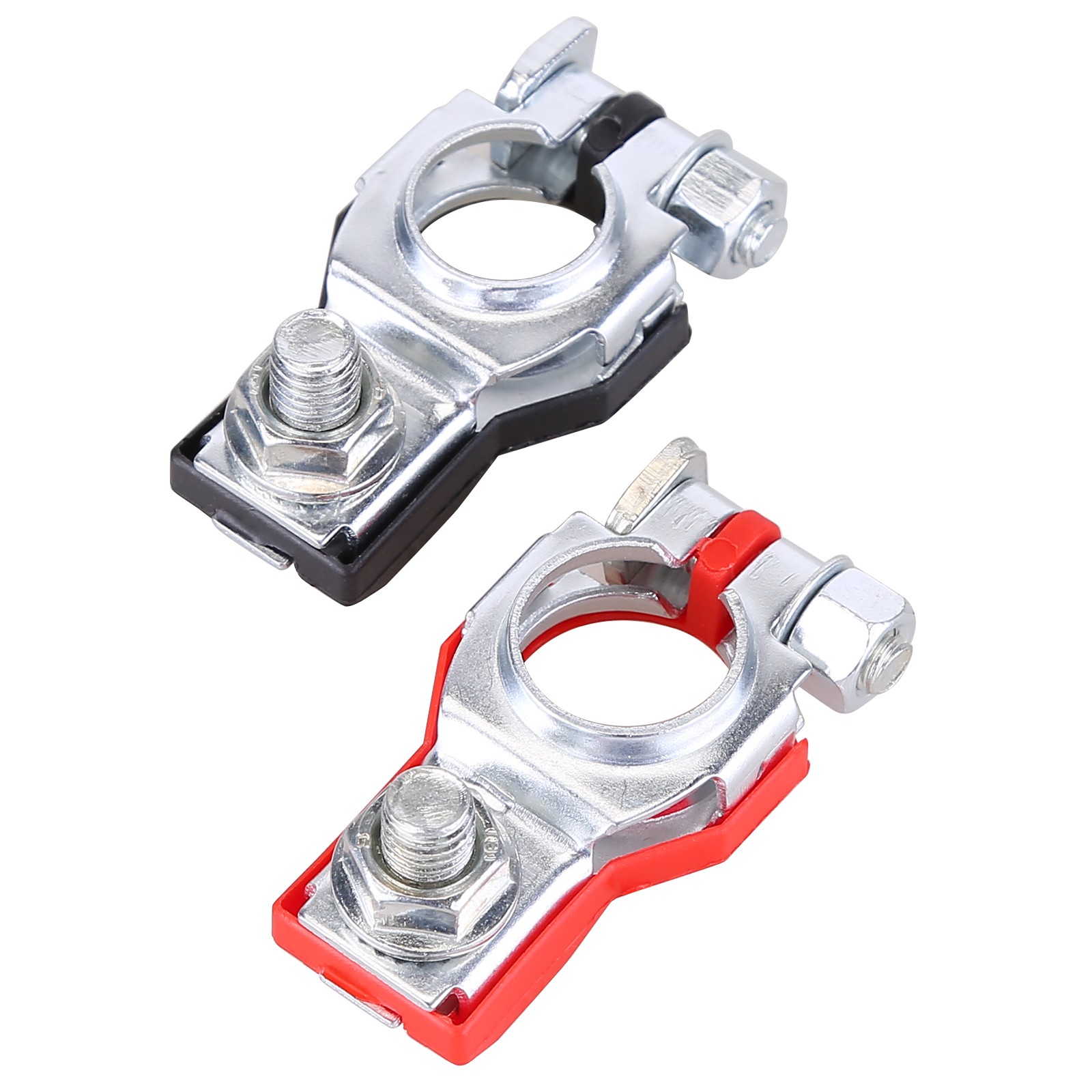2pcs Car Battery Positive Negative Connectors Terminal Clamp Release Disconnect