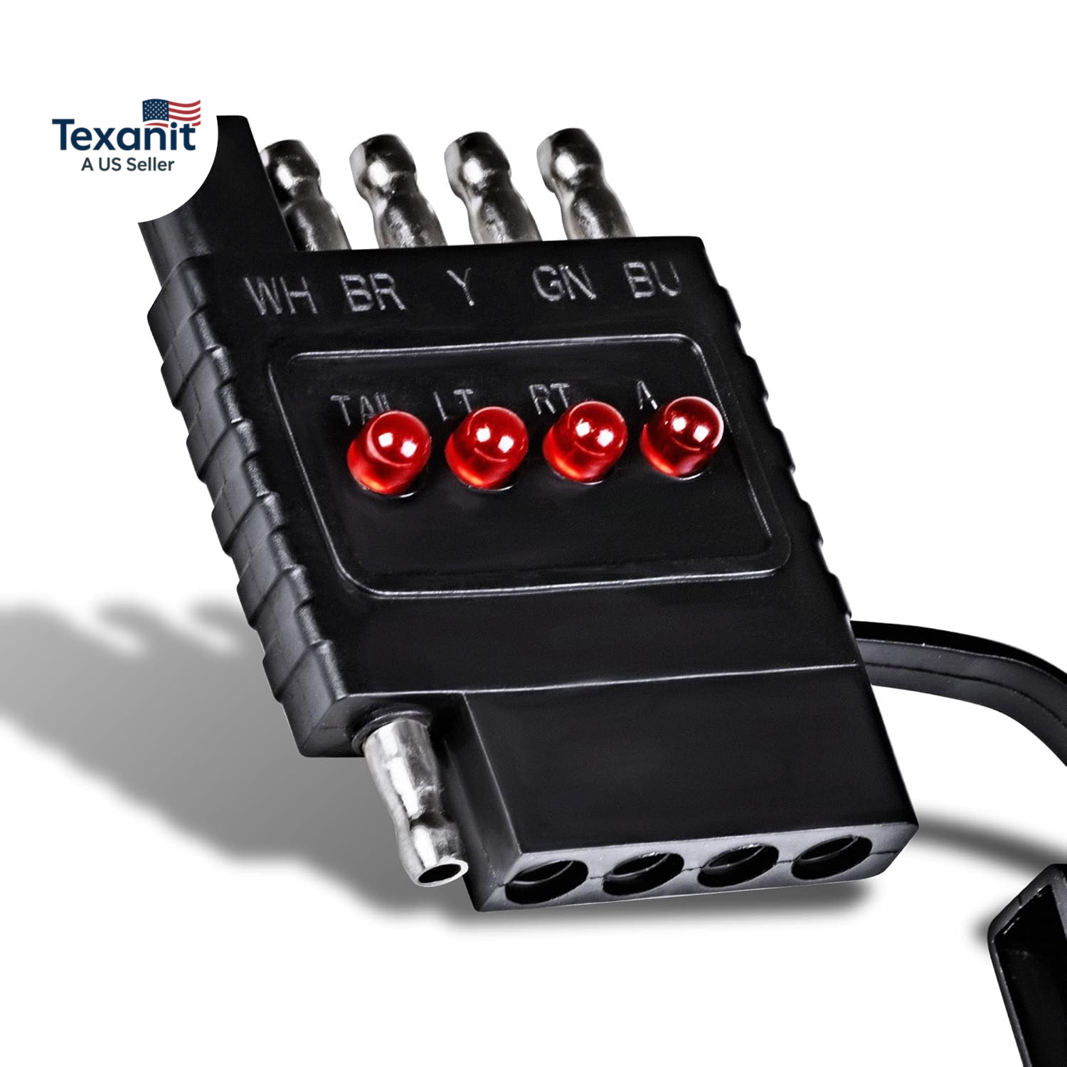 True Mods 5-Way Flat Trailer Wiring Tester [Nickel-Plated Copper Terminals] [Mal