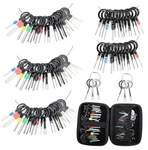 Terminal Pin Removal Tool Kit 82 Pcs Depinning 82 PCS (Black – Case Storage)