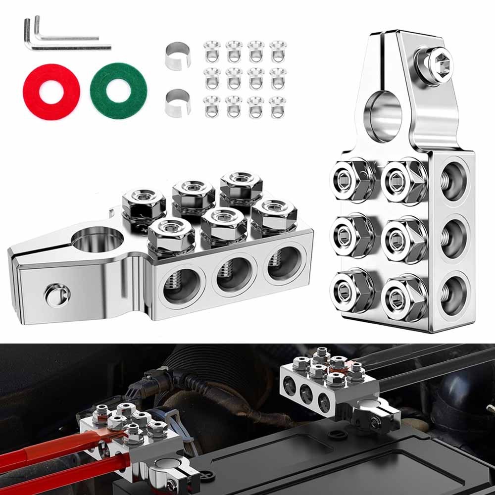 12 Way Top Post Battery Terminal Connectors Clamps 8AWG to 4/0(XL) AWG Terminals