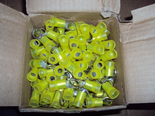 3M MN4-12R/SK Ring Terminal, Yellow Nylon, Brazed Seam, 4 AWG, 600 V MAX, 175 PK