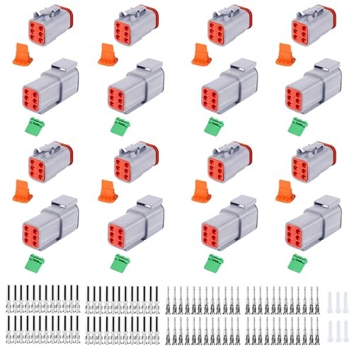 134 PCS Deutsch DT Grey Connectors 8 Set, Waterproof 6 Pin 8 Set 6 Pin