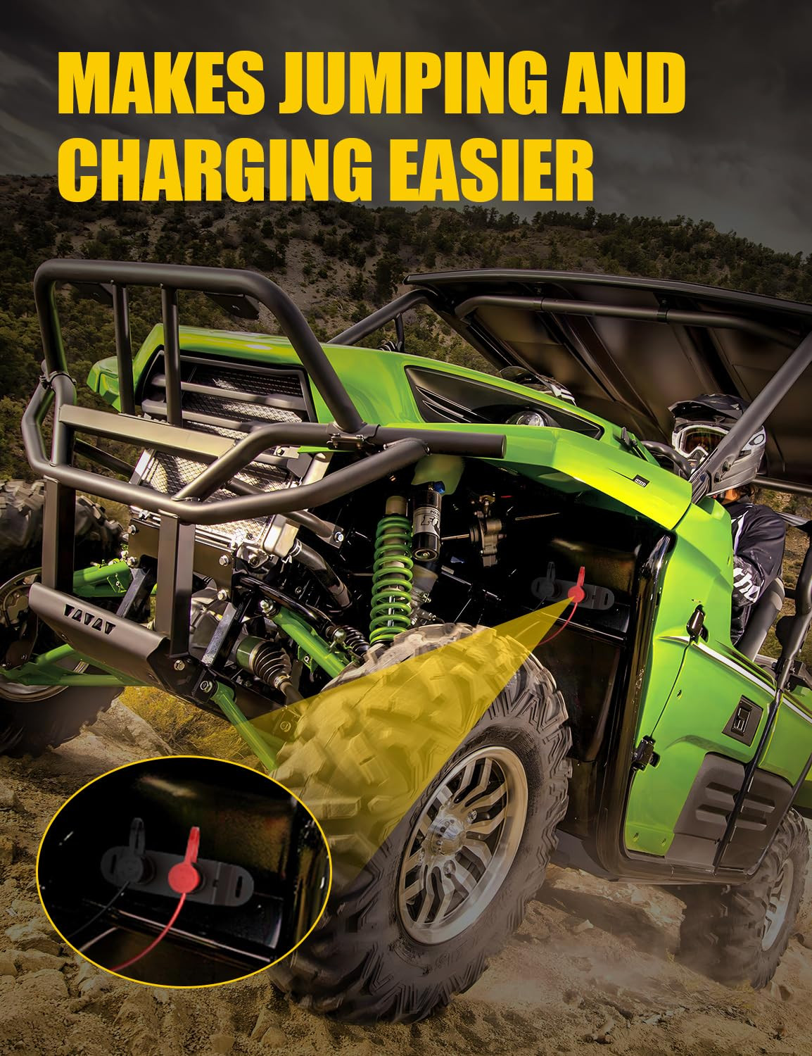 Battery Jump Post Kit with Remote Battery Terminals, Steel Mount Bracket and …