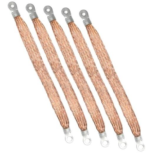 3PCS Automotive Ground Strap, Flat Braided Copper Grounding Cable Straps 5 PCS