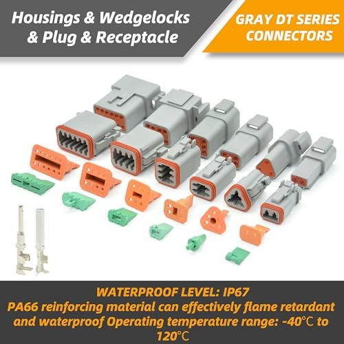 215 PCS Deutsch Connector Kit, DT 2 3 4 6 8 12 Pin Connectors, 2SETS 215PCS
