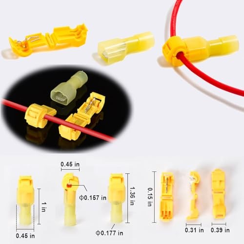 108 Pcs T-Tap Wire Connectors Kit, Quick Splice Self-Stripping Electrical Wire