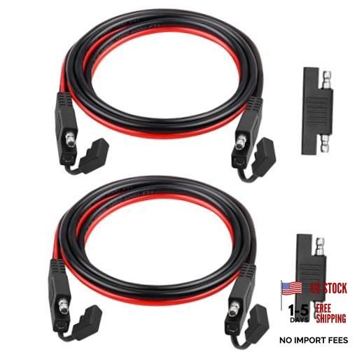 SAE Extension Cable 3FT 2PCS– Heavy Duty 10AWG Tinned Copper Wire with 3 FT