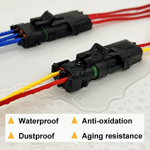 15 Kits 2 Pin Connector Weather Pack Connectors Kit Automotive 18-14AWG 15Set