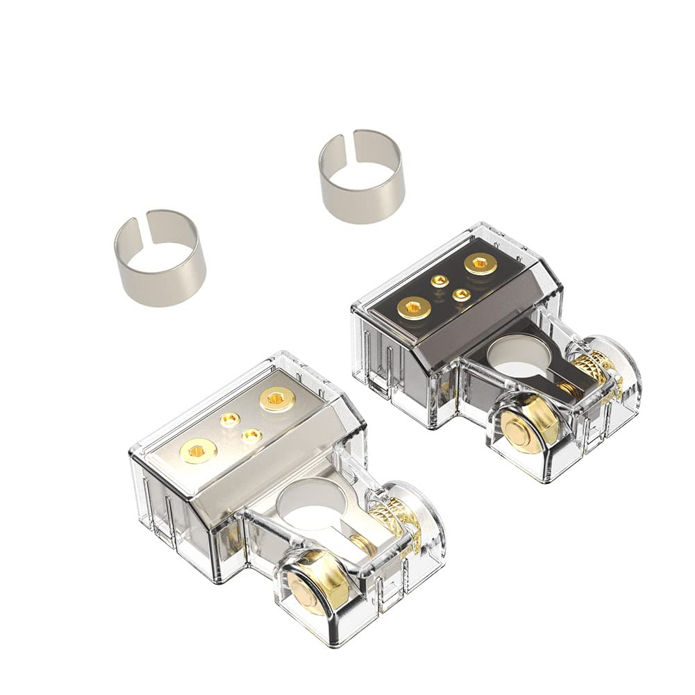 0/4/8/10 Gauge AWG Positive & Negative Car Battery Terminal Connectors with Shi