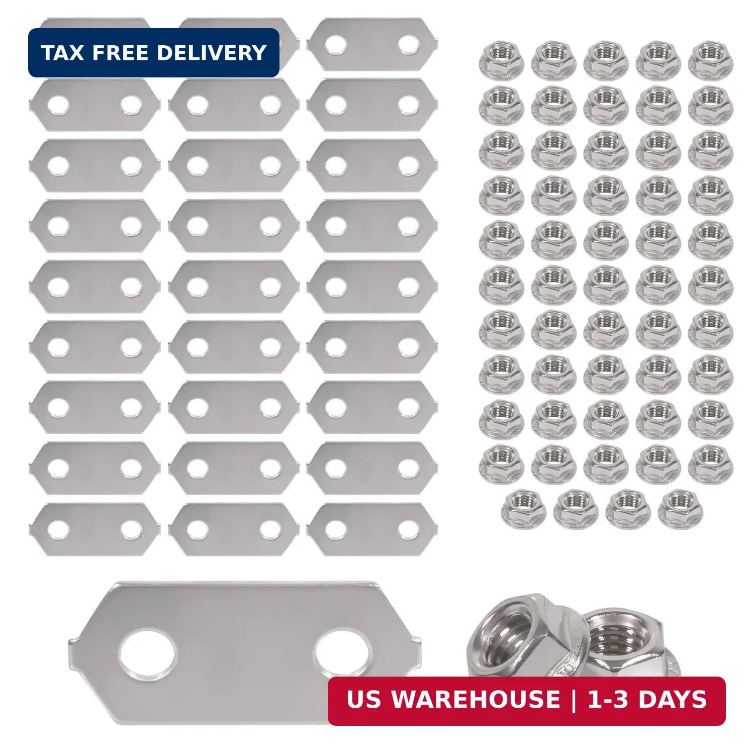 Nickel Plated, Copper Bus Bars and Stainless SS Nuts Set for Hybrid Battery for