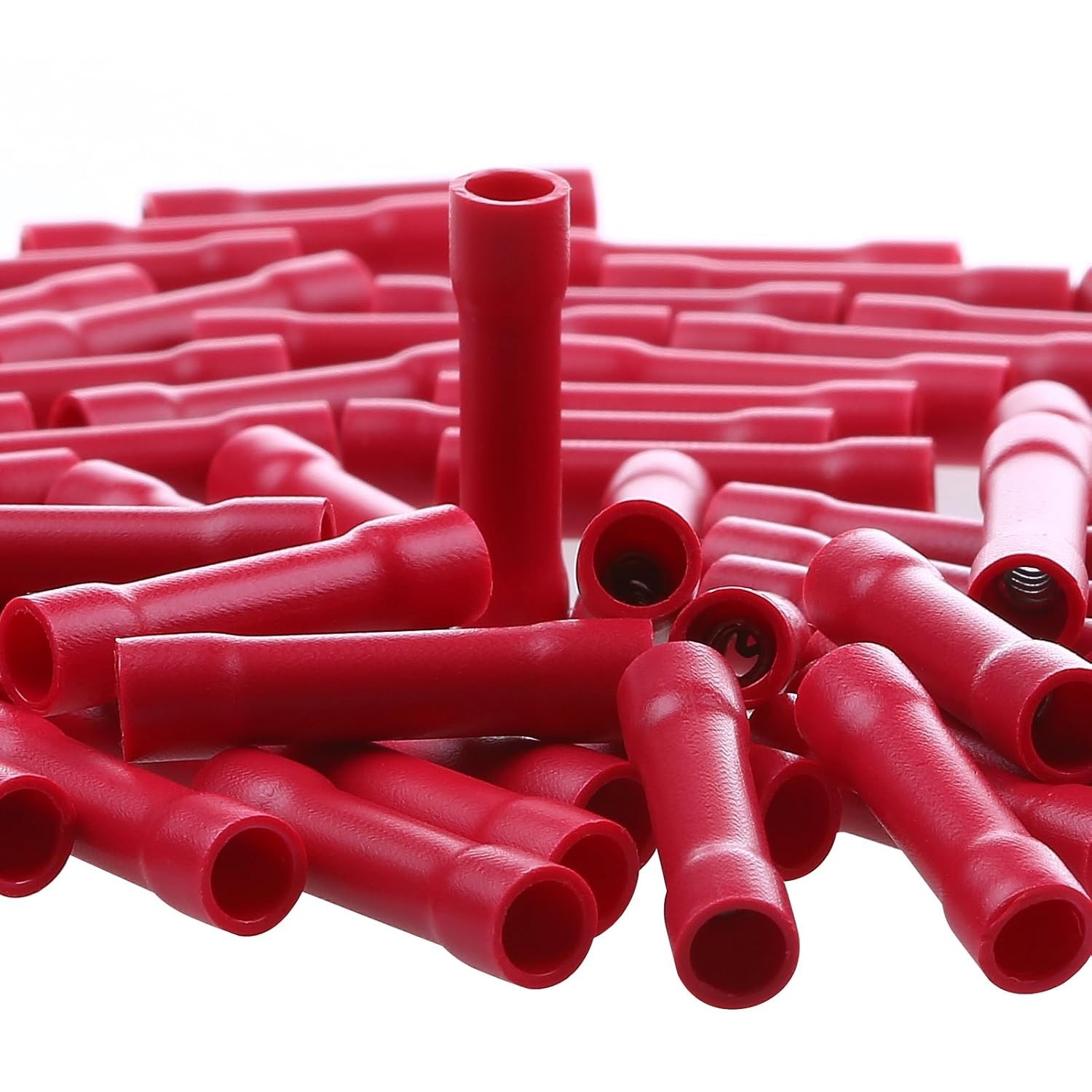 22,20,18,16 AWG/Gauge Red Butt Connectors Wire Crimp Splice Terminals | ,100 Pcs