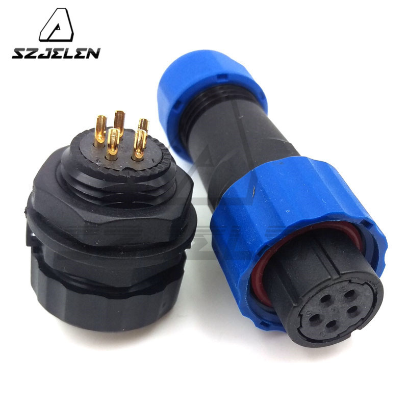 SD16 16mm 5pin Waterproof Cable Connector Plug Socket IP68,Panel Mount Connector