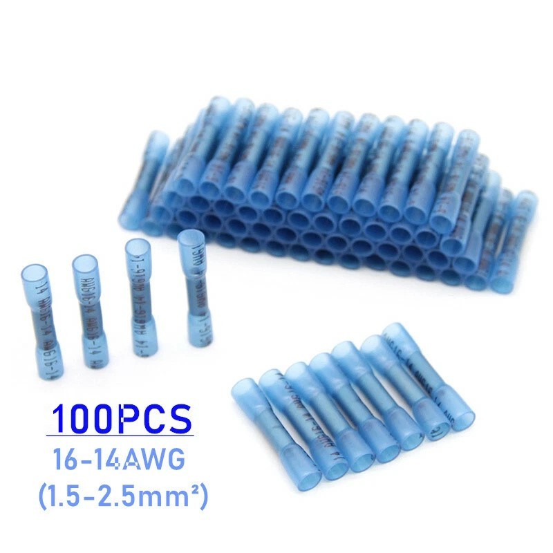 100x Heat Shrink But Connector Waterproof Electrical Wire Marine Butt Splice