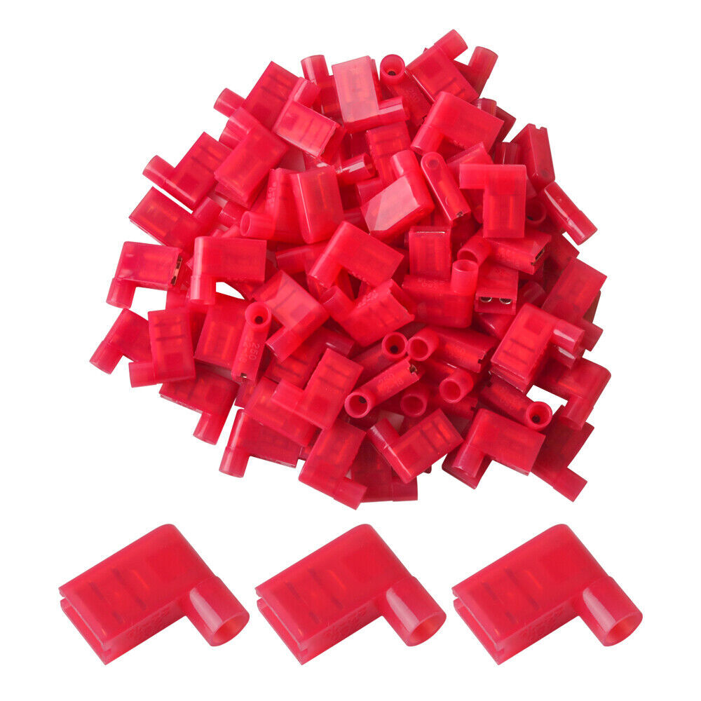 50pcs 22-16 AWG 90 Degree Nylon Flag Spade Female Insulated Terminals Connector