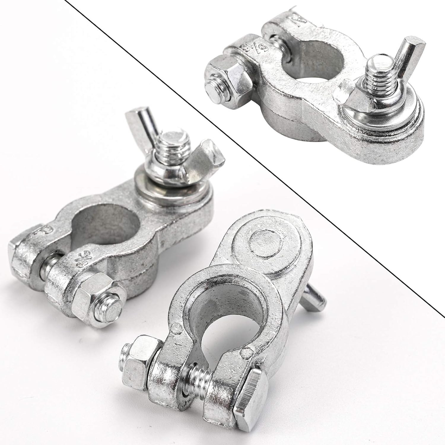 Car Battery Terminal End with Wing Nut Terminal Connectors Zinc-Alloy Clamps for