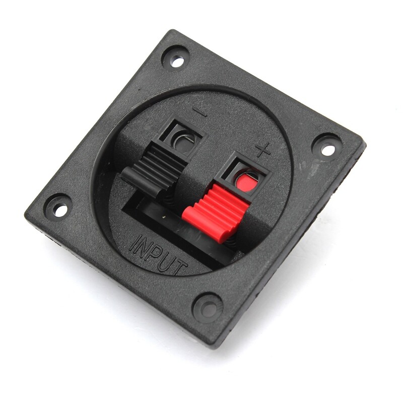 2/4x Subwoofer 2Wire Way Square Speaker Box Sub Push Spring Terminal Connectors