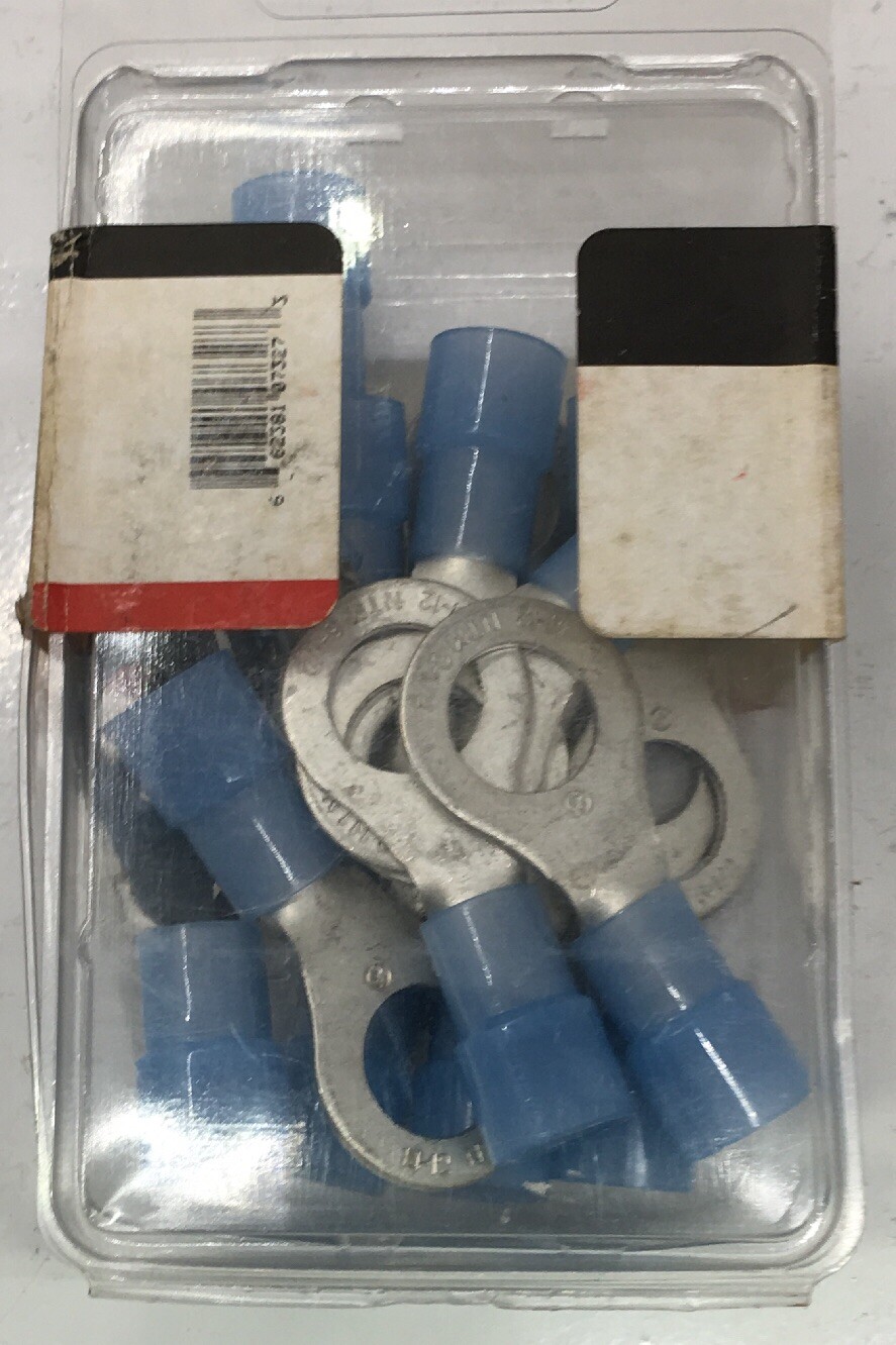 [BOX OF 15] R6-50N NSI 6 -AWG 1/2-INCH STUD NYLON-INSULATED RING TERMINAL