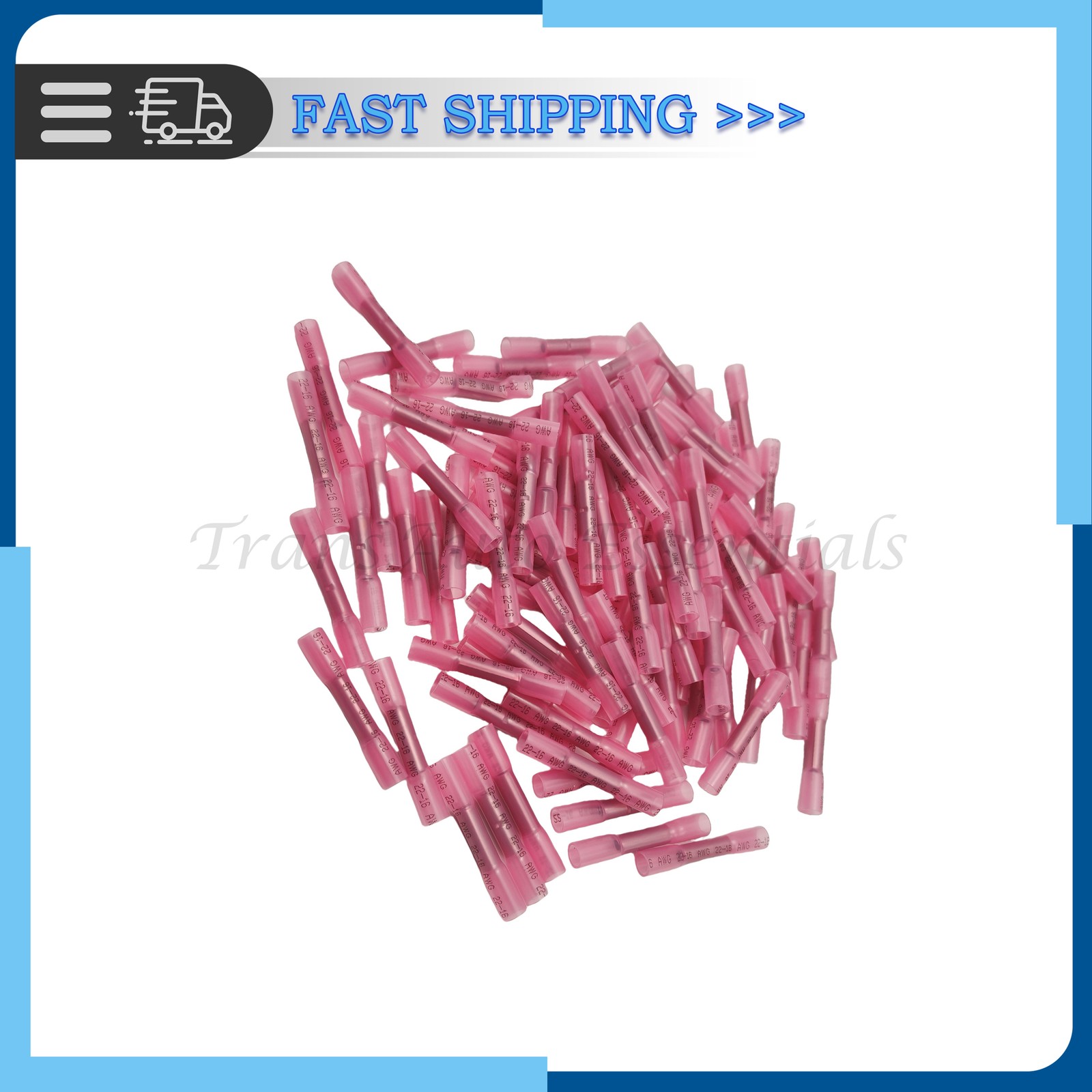 100x Heat Shrink Waterproof Wire Connectors For 22-16 AWG Butt Seal Terminals