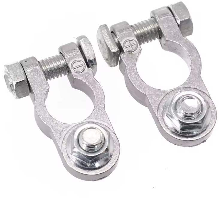 1 Pair Car Battery Terminal Clamp Zinc Alloy Positive Negative Connectors – NEW