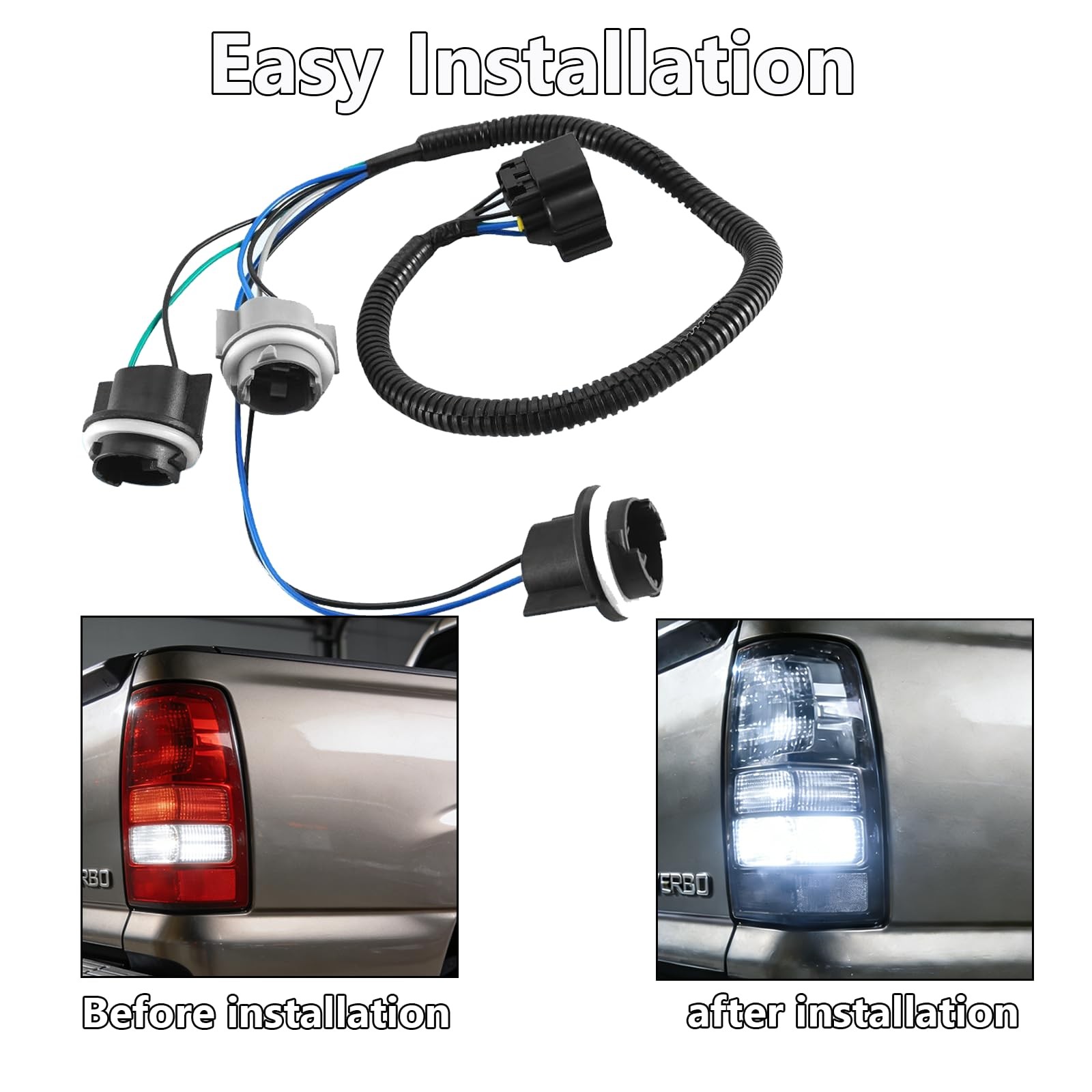 Rear Right Tail Light Wiring Harness Compatible with GMC Sierra 1500 2500 350…