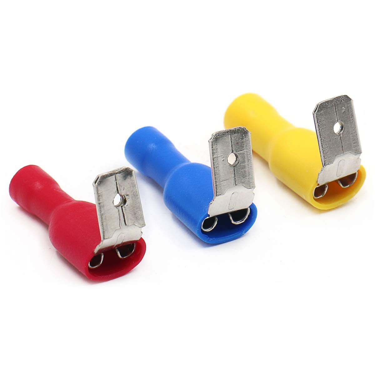 1/4 inch Piggyback Spade Crimp Terminal Connector 22-10 AWG 100 Pack