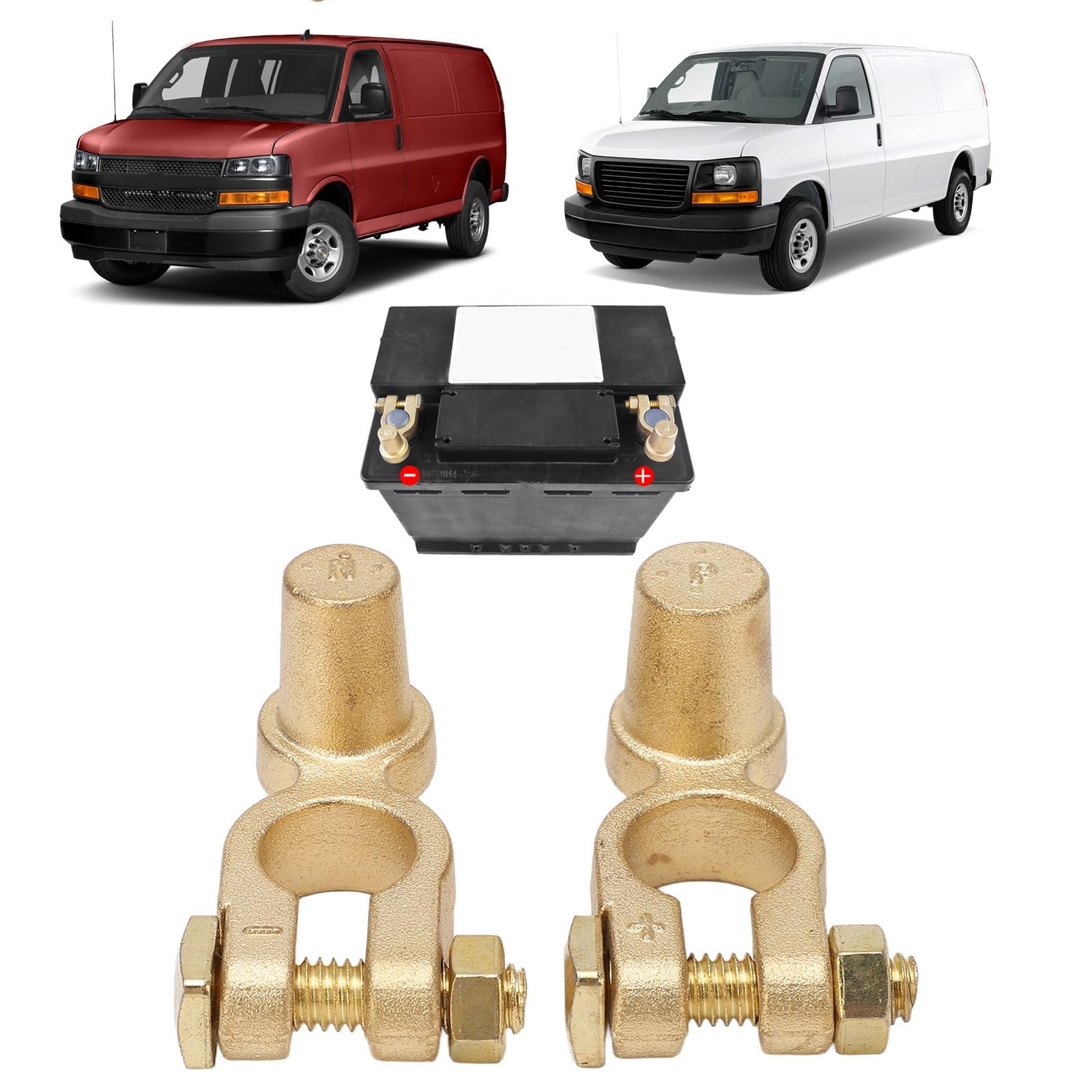 SAE To JIS Car Battery Terminal Connectors Clamps Positive Negative Pair 2 PCS