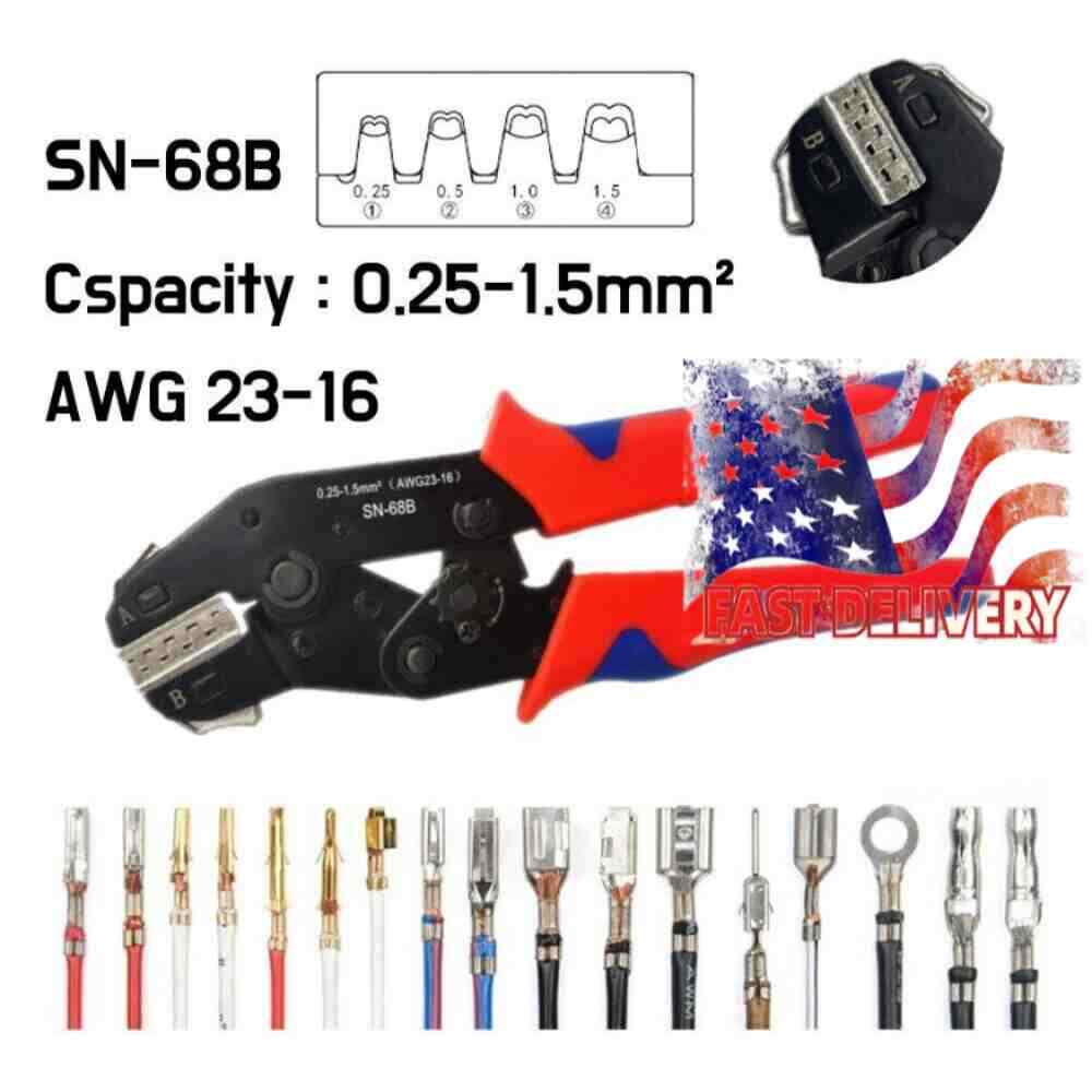 1pcs SN-68B Crimping Plier Crimper Tool 0.25-1.5mm² for all Terminal
