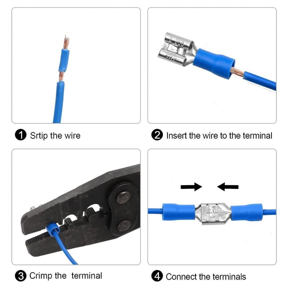 280PCS Assorted Insulated Electrical Wire Crimp Terminals Port Connectors Kit US