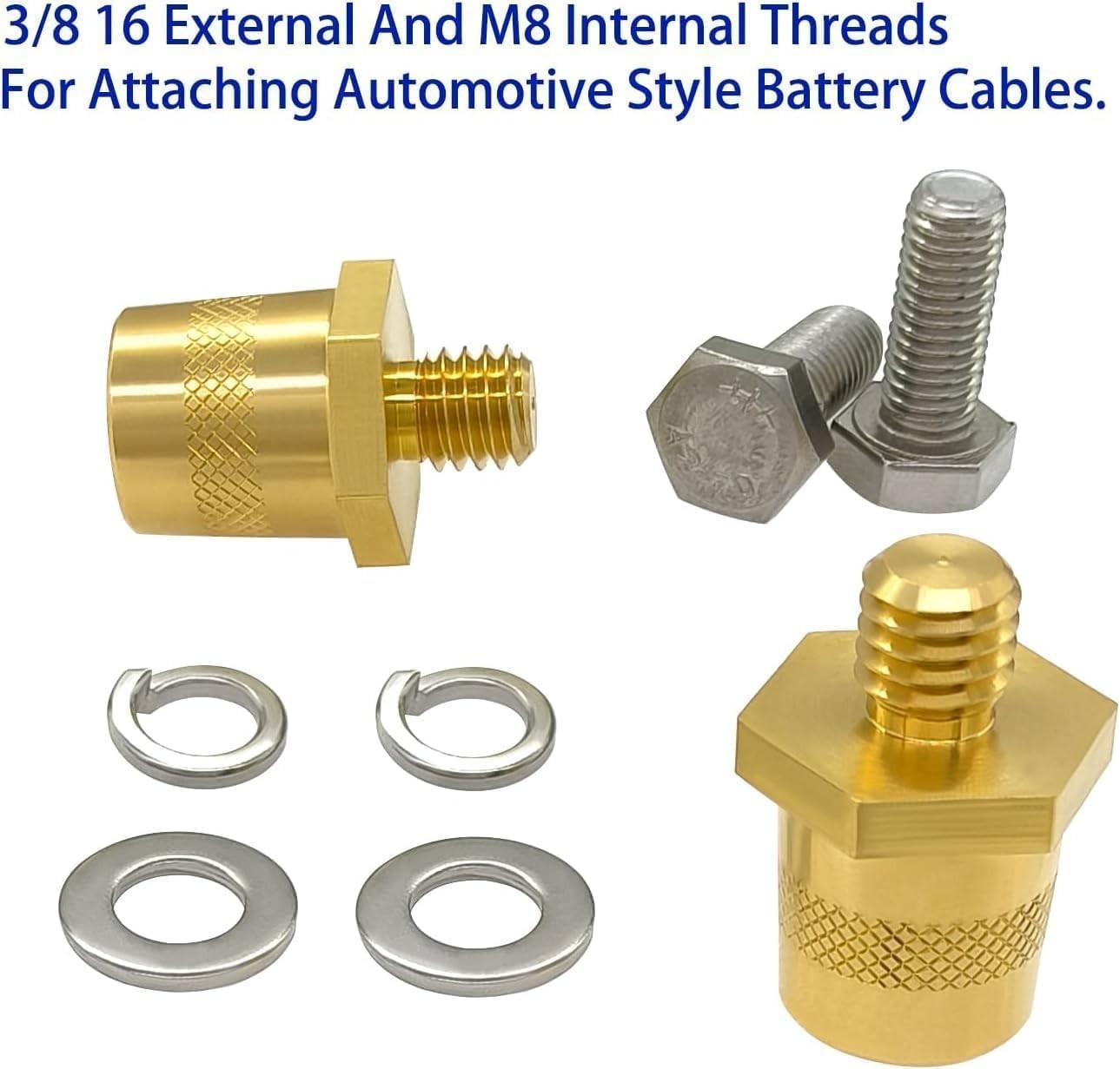 Durable Brass Battery Terminal Extenders – Anti-Rust, Tool-Free Installation