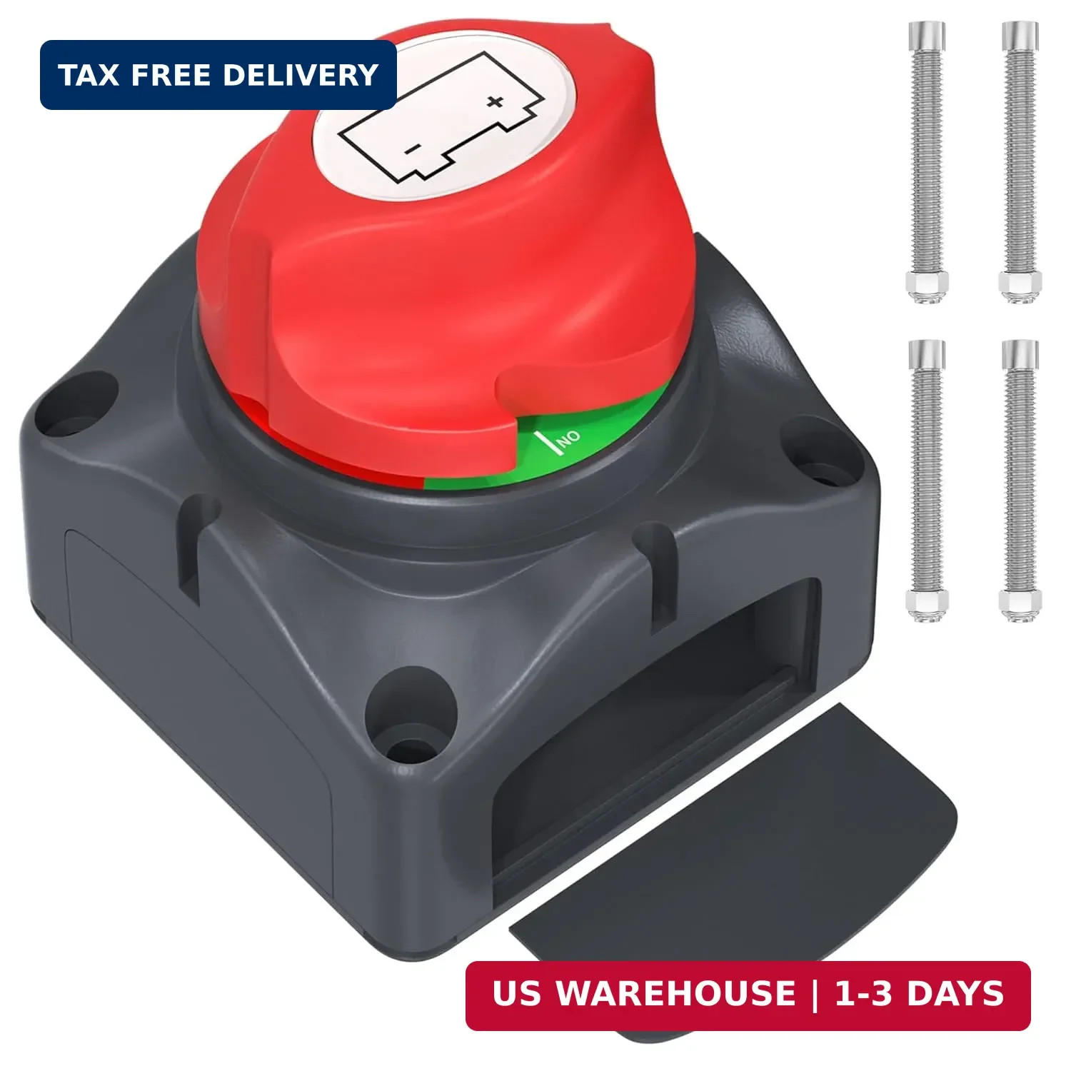 Joinfworld Battery Disconnect Switch 12V-48V Waterproof Marine Battery Cut Off S