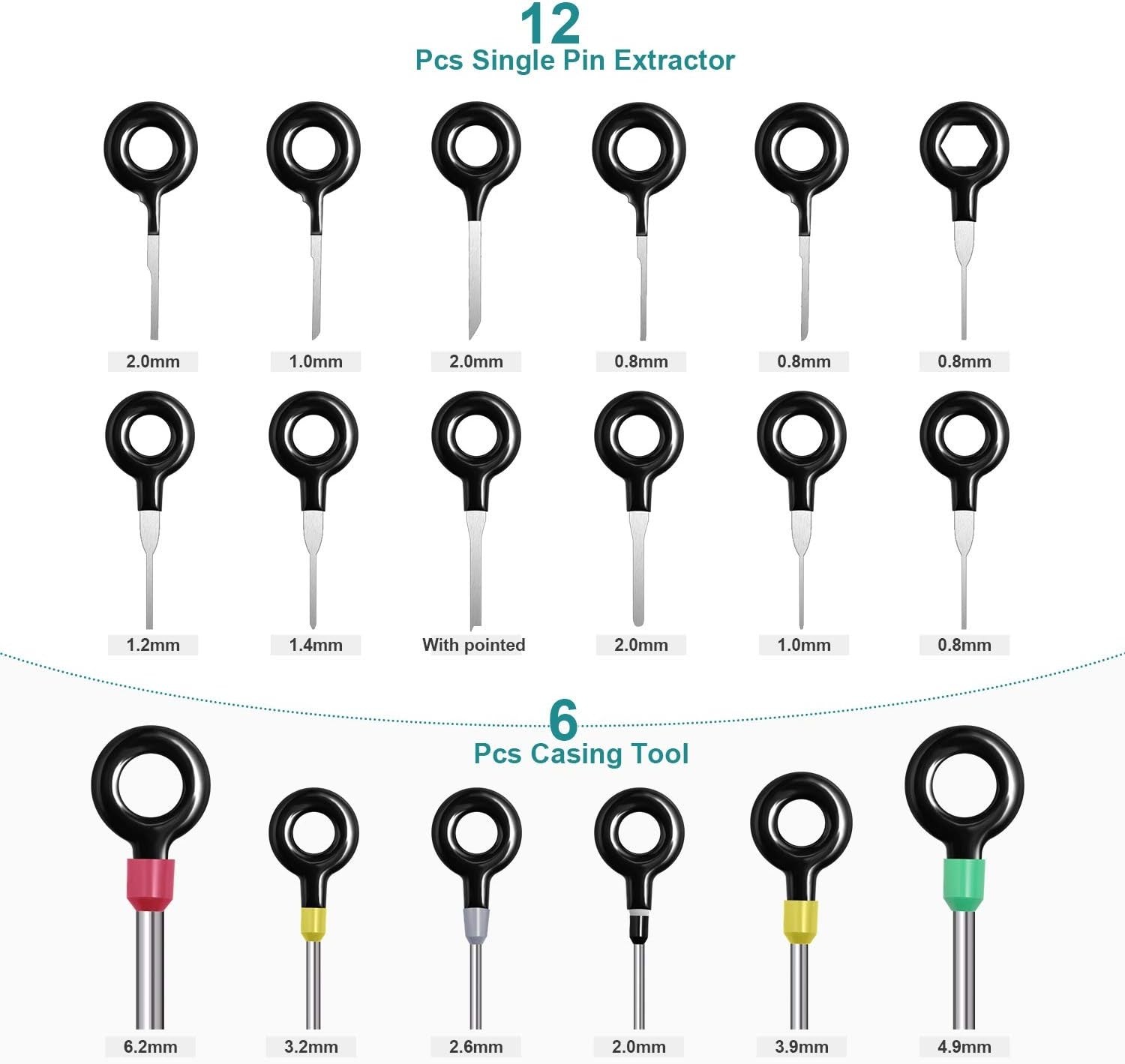Terminal Removal Tool Kit for Car, 39 Pieces Wire Connector 39, Black