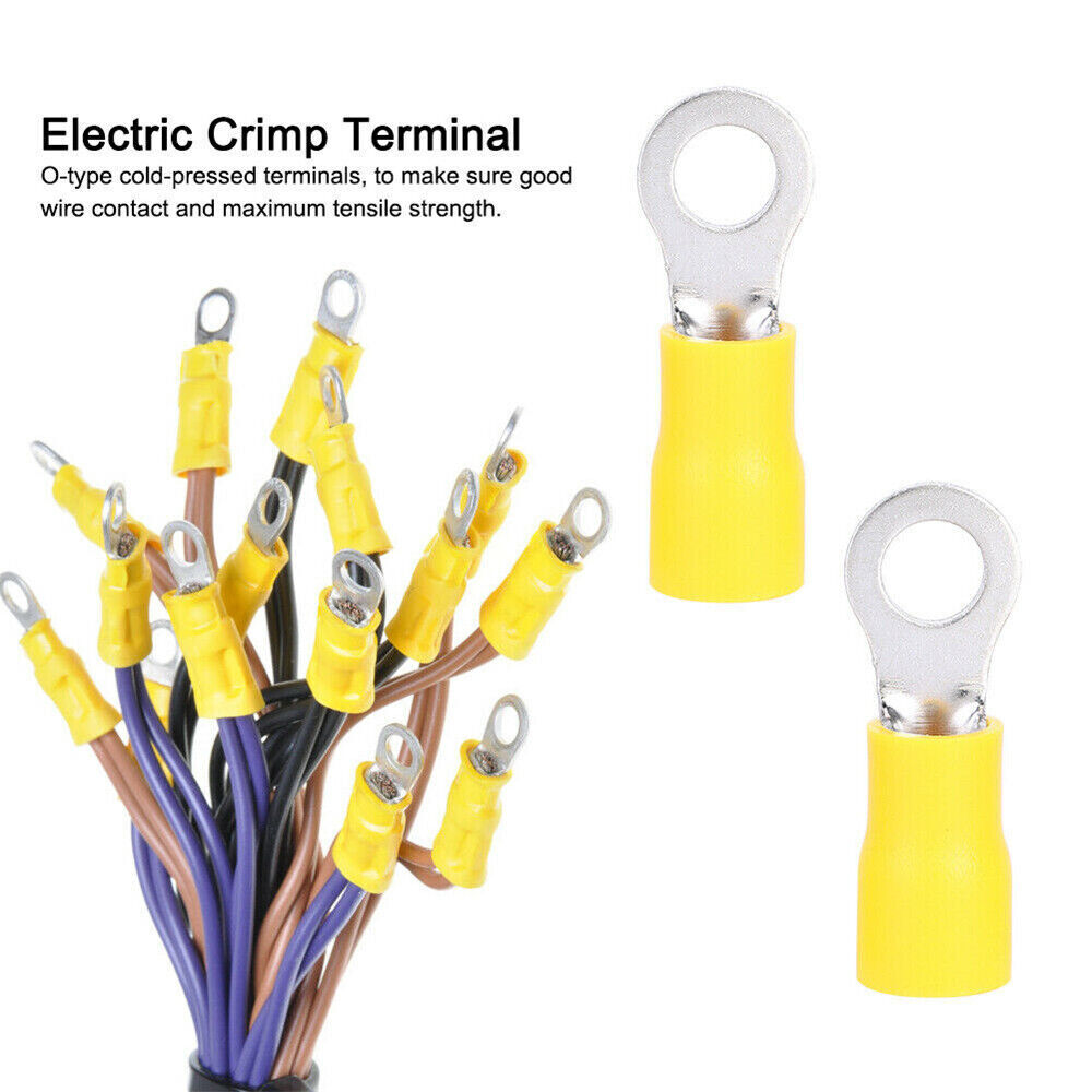 Gauge Vinyl Ring Terminals Electrical Connectors Yellow – YOU CHOOSE SIZE 12-10
