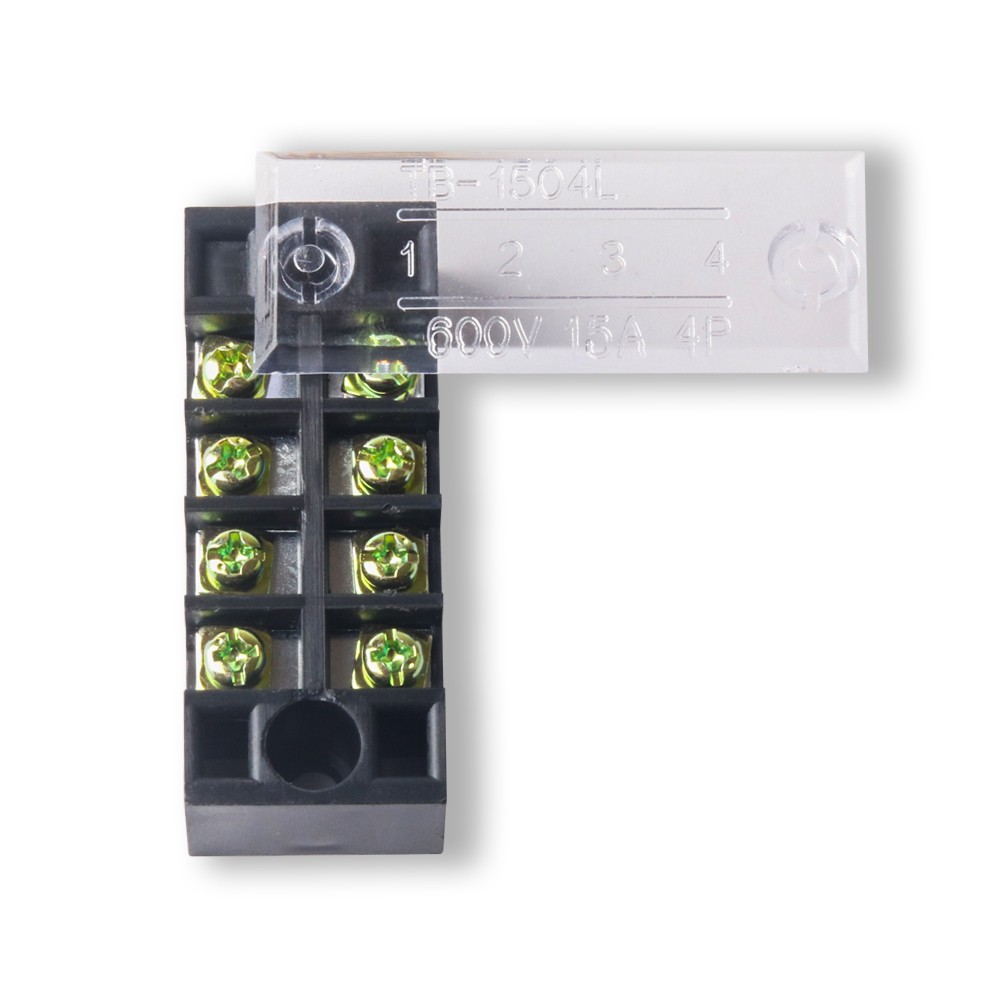 5 Pcs 4 Positions Dual Rows 600V 15A Cable Barrier Block Terminal Strip TB-1504L