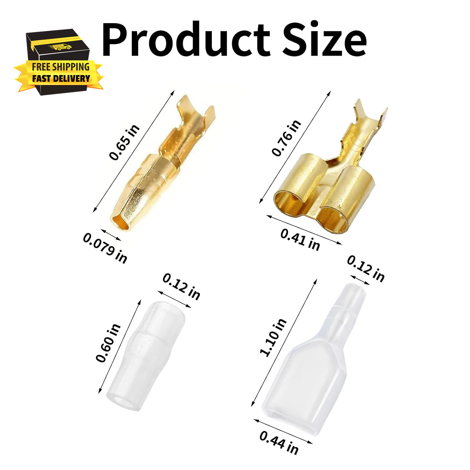 10 Sets Bullet Connectors 2 to 1 Wire Splitter Double Spade Electrical Connector