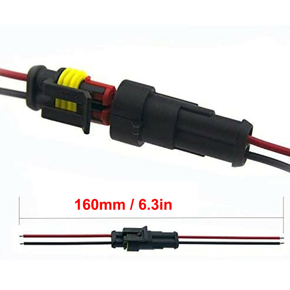 Lot Car Waterproof Electrical Wire Cable Connector Male Female 2Pin Way Plug Kit