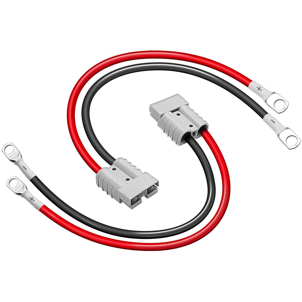 2 Pcs Battery Quick Connector, Anderson Connector 50A Kit, Plug 8 Guage 1.64f…