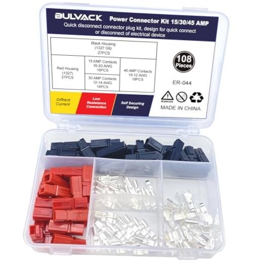 108 PCS 15/30/45 Amp Power Connectors Assortment Kit, Quick Disconnect Battery
