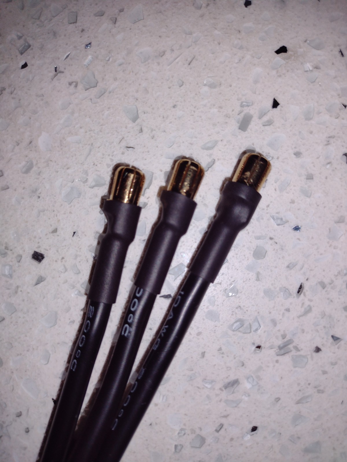 6.5mm Male Bullet Connectors (3) 10awg 8 Inches Long Tinned End