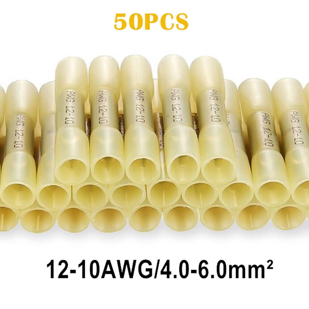 200/100x Waterproof Heat Shrink Butt Wire Splice Crimp Connectors Terminals Kit