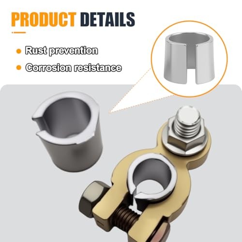 Car Battery Post Shims, Pure Lead Car Battery Positive & Negative Terminal 2PCS