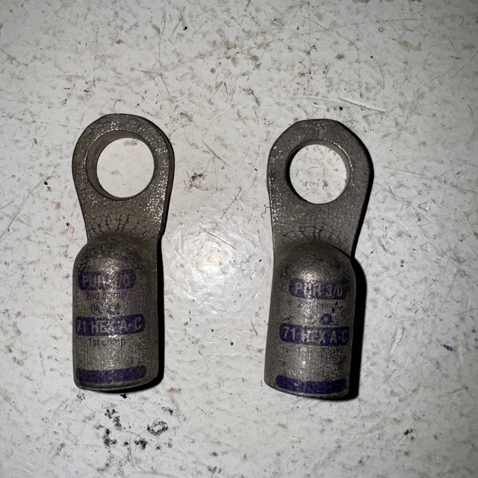 2- Pack 4830H Lug Starter/Ground, 3/0 Crimp 1/2 Inch Eye