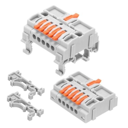 pcs Din Rail Press Quick Terminal Blocks DIY Splicing Wire Connectors (1 in 5 4