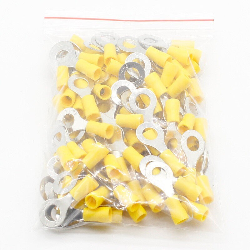 Ring 22-10AWG Electrical Insulated Wire Connectors Splice Spade Crimp Terminals
