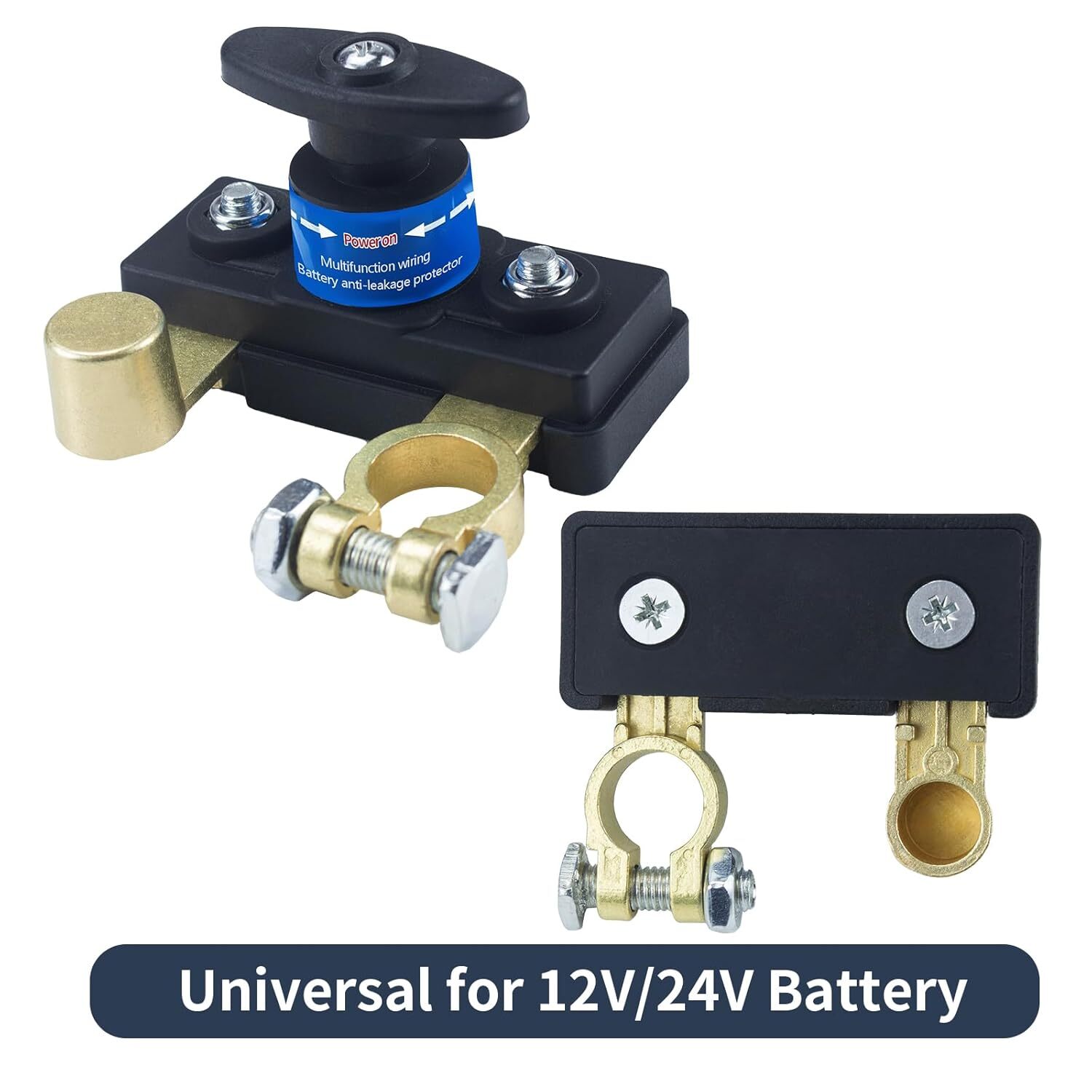 Car Battery Disconnect Switches 12V/24V, Heavy Duty Shut Off Gold