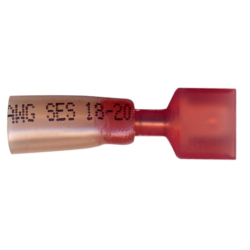 Heat Shrink Crimp Male Quick Disconnect Terminal 22-18 Gauge .187 Tab – 10 Pack