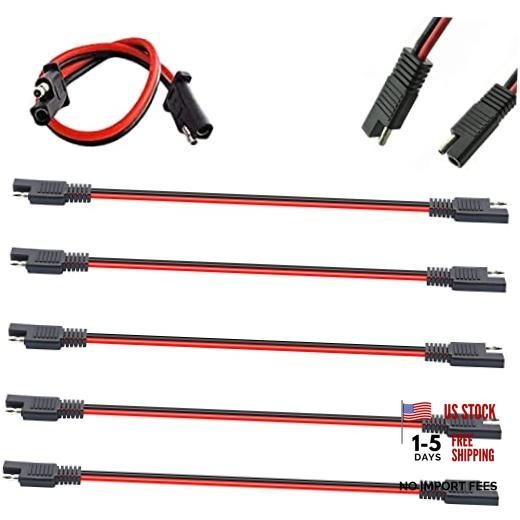 5 Pack 10 Gauge SAE Connector, 12 Volt Connectors 2 Pin Quick Disconnect | 12