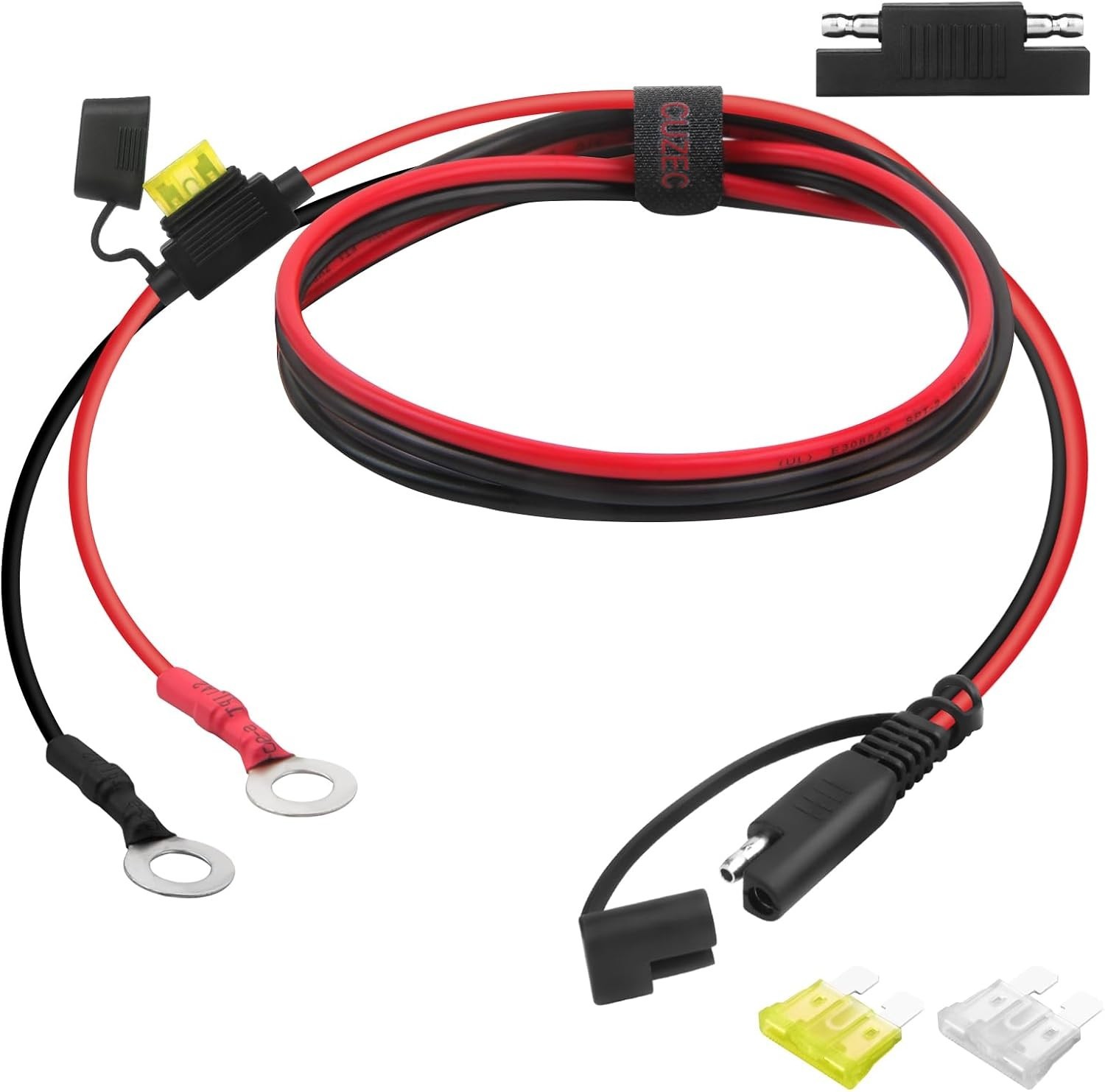 2Ft/0.61M 14AWG Ring Terminal to SAE Harness Quick Connect/Disconnect Assembly,