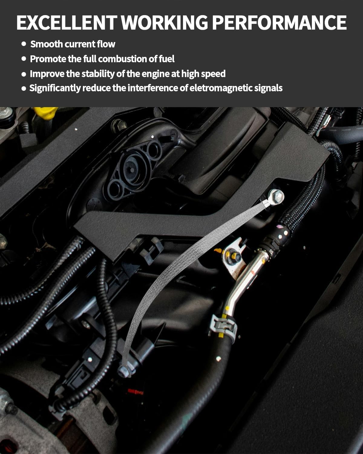 6 PCS Universal Automotive Braided Copper Ground Strap, 12 Inch Engine Ground St